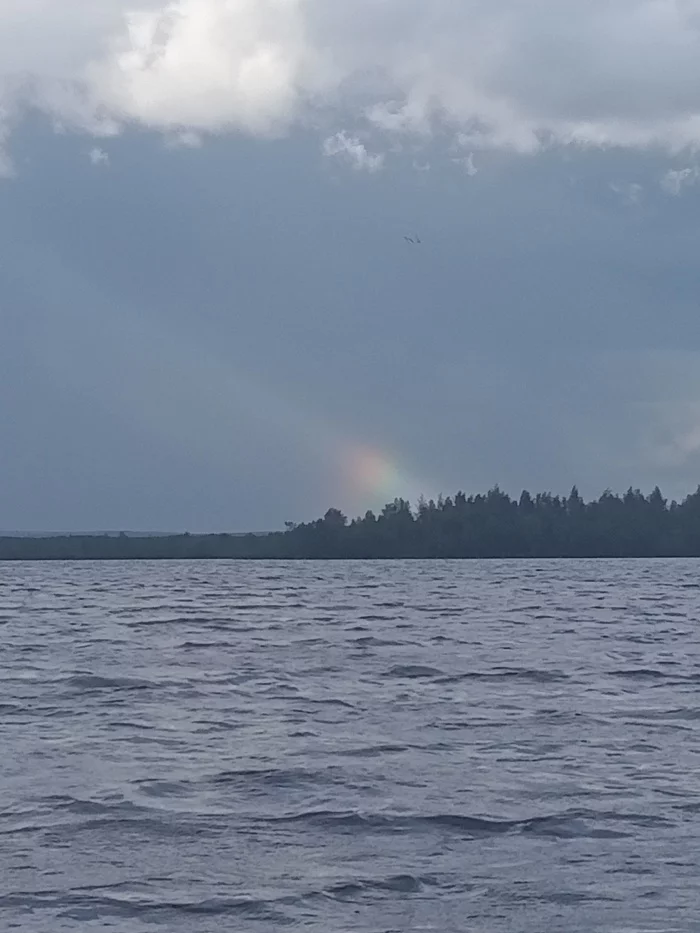R...a...in...bow? - My, Rainbow, The photo, Nature, Lake, Murmansk region, Longpost