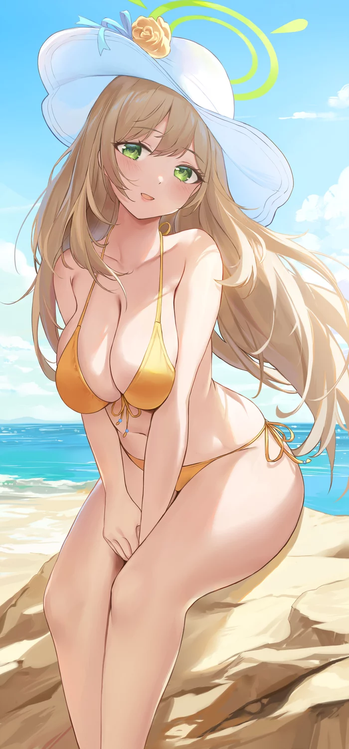 Izayoi Nonomi - NSFW, Anime, Art, Anime art, Blue archive, Games, Izayoi Nonomi, Girls, Bikini, Longpost