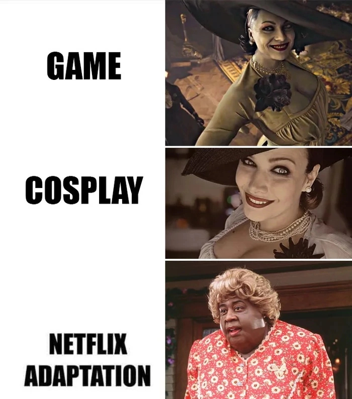 Adaptation - Memes, Picture with text, Lady Dimitrescu - Resident Evil, Resident Evil 8: Village