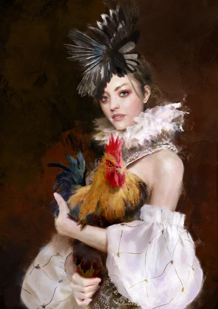 Portrait - Art, Artstation, Portrait, Girls, Rooster