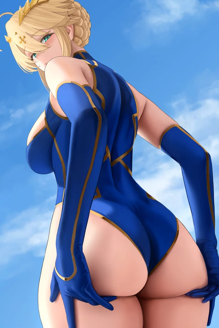 Королевская попа - NSFW, Арт, Аниме, Anime Art, Рисованная эротика, Игры, Fate, Fate Grand Order, Artoria pendragon lancer, Попа