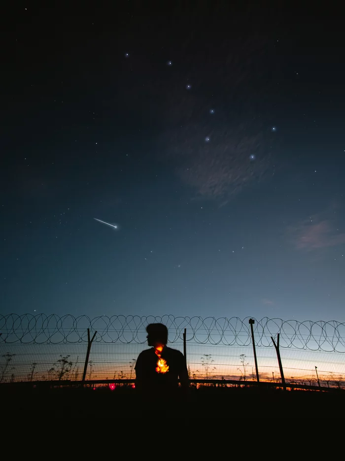 The Dipper. A man - My, Astrophoto, Starry sky, Big Dipper, Night shooting, Sunset, Self-portrait, Sky, Stars, Night, Penza, Penza Oblast