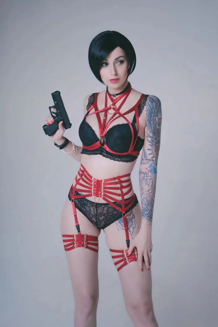Agent Without Cover - NSFW, Erotic, Girls, Underwear, Garters, Garters, Pistols, Girl with tattoo, Harness
