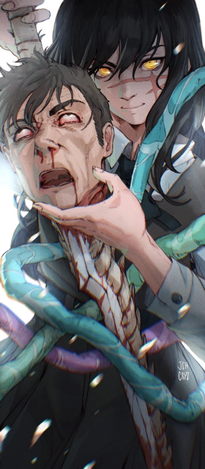 War Devil - Арт, Аниме, Anime Art, Chainsaw Man, Asa Mitaka, Длиннопост