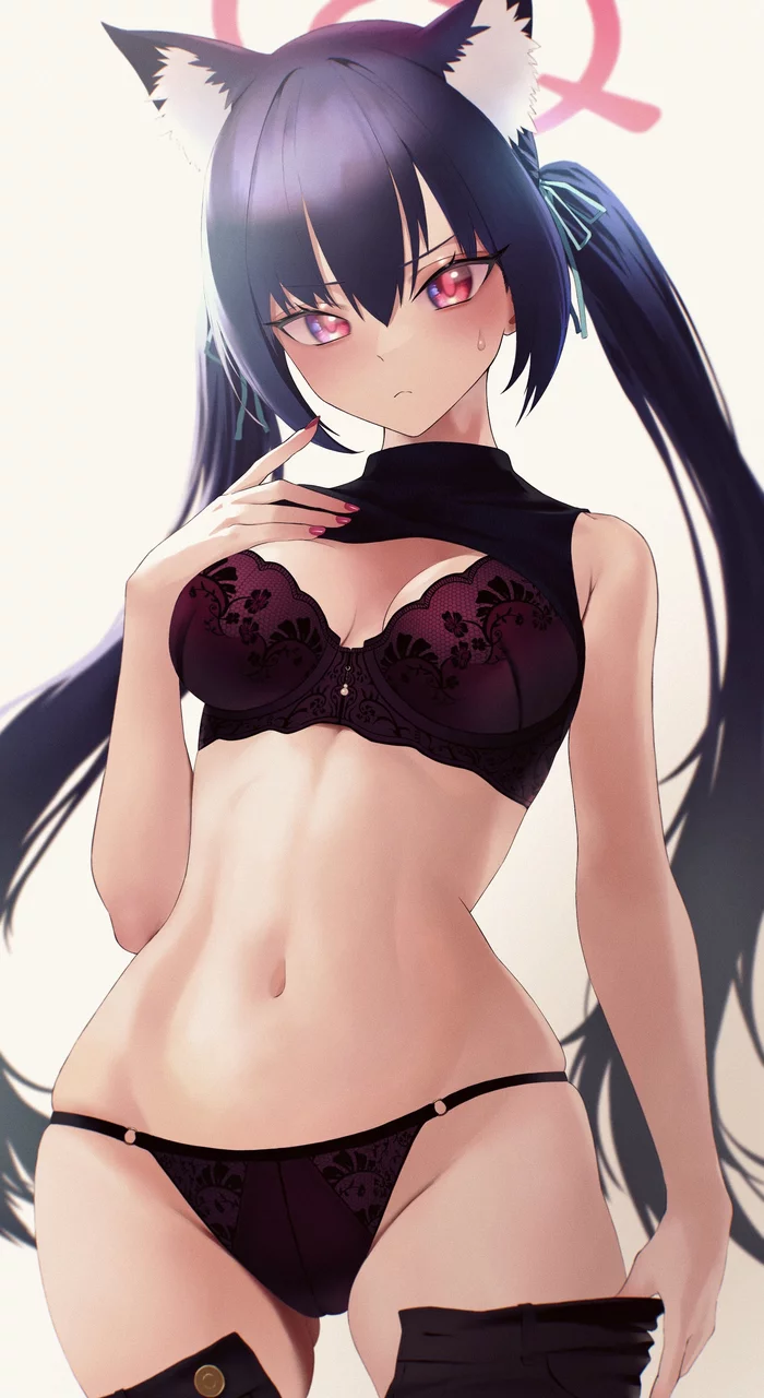 Serika - NSFW, Anime art, Anime, Animal ears, Blue archive, Serika