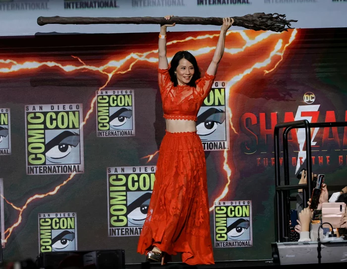 Lucy Liu attends the Shazam! Fury of the Gods at Comic-Con 2022. San Diego, July 23 - Actors and actresses, Lucy Liu, Shazam (DC Comics), Movies, Longpost