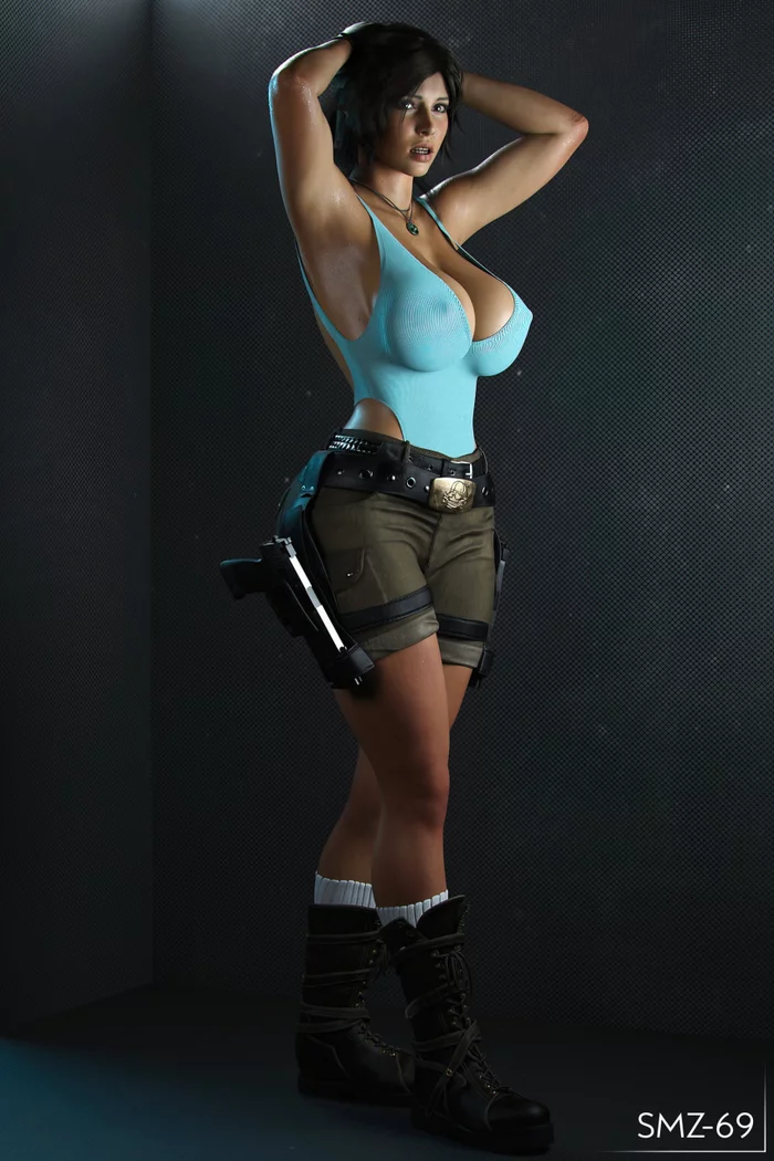 Lara Croft - NSFW, Арт, Девушки, Игры, 3D, Эротика, Tomb Raider, Лара Крофт, Smz-69