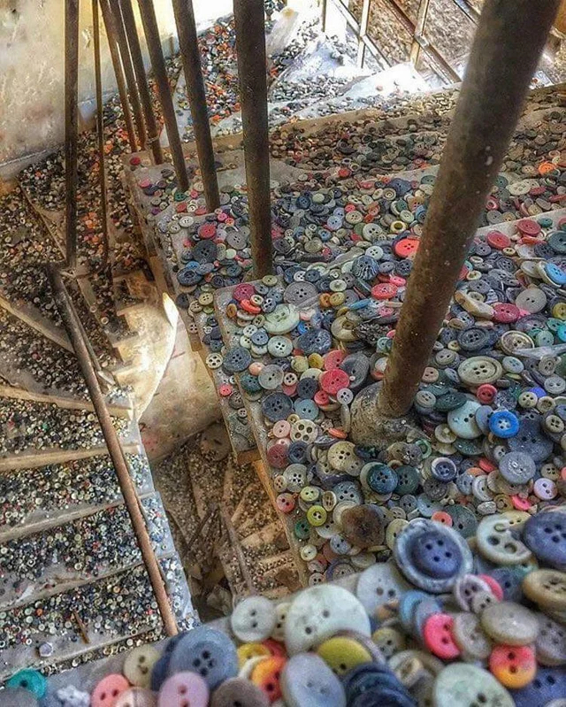 Stairs in an abandoned button factory in Athens - Factory, Buttons, Athens, Greece, Longpost