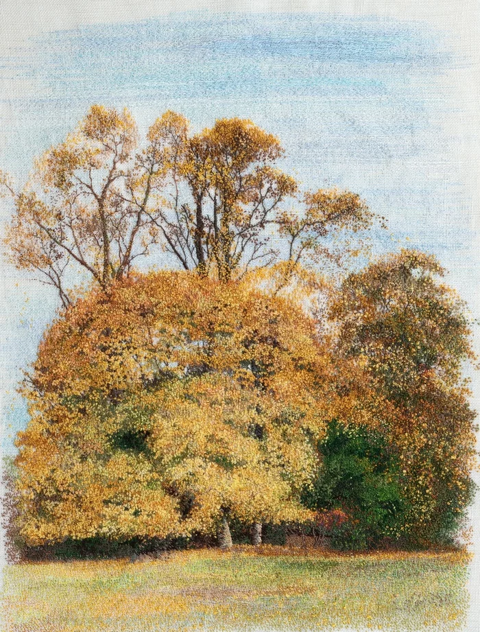 October in Rockville (completed) - My, Embroidery, Painting, With your own hands, Autumn, Needlework, Longpost