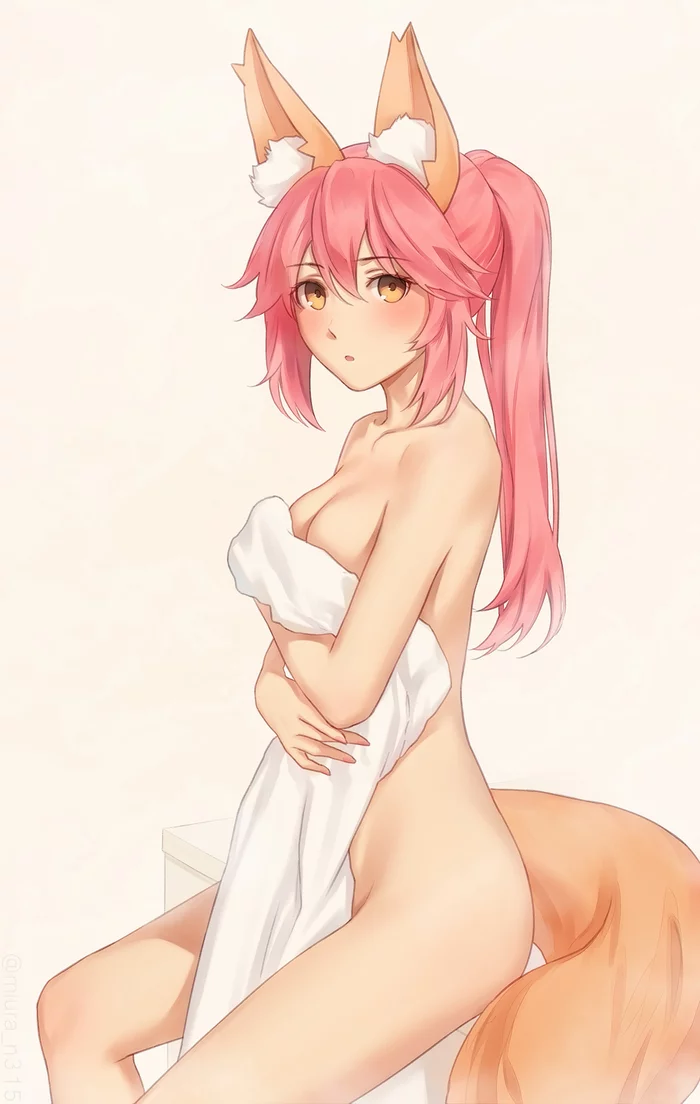 Tamamo no Mae - NSFW, Аниме, Anime Art, Fate, Fate Grand Order, Tamamo no Mae, Miura-N315, Animal Ears