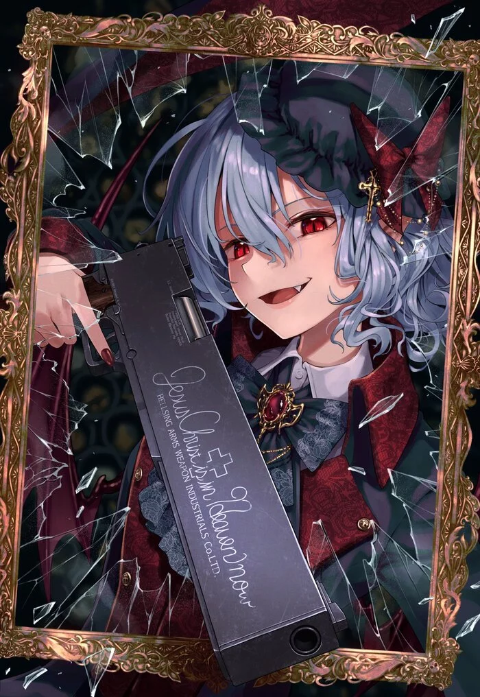 Nice gun - Greenkohgen, Art, Anime, Anime art, Touhou, Remilia scarlet, Hellsing