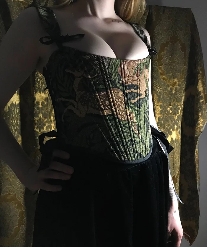 First corset - My, Corset, Sewing, Seamstress, Boobs, Girls, Longpost, Needlework without process, No face