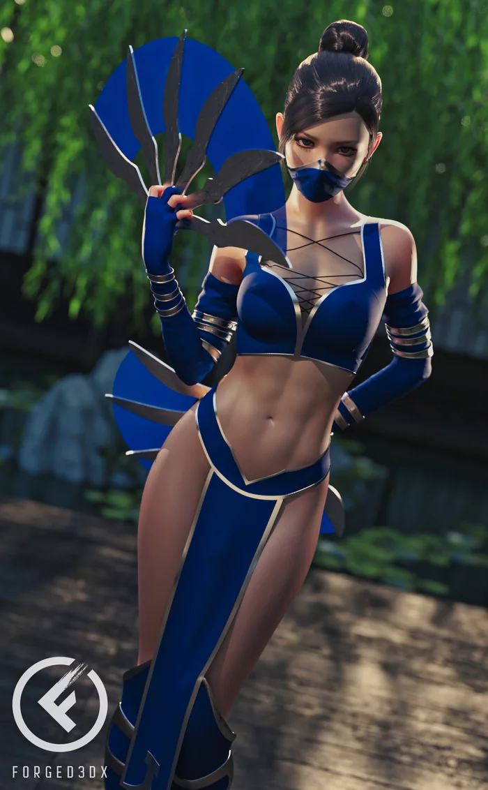 Kitana - NSFW, Futanari, Futa art, Big dick futa, Forged3dx, Kitana, Mortal kombat, Longpost