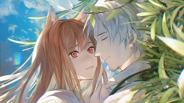 Holo and Lawrence - Anime art, Anime, Kraft lawrence, Holo, Spice and Wolf, Dobutsu, Animal ears