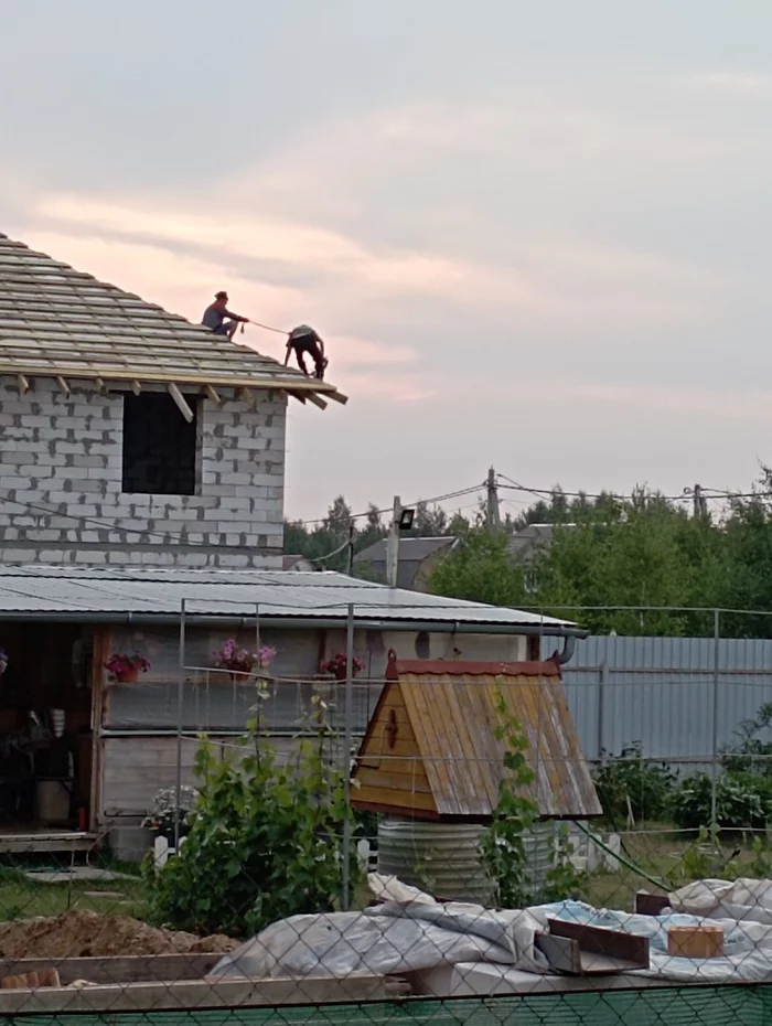 Bravery and stupidity - My, Bravery and stupidity, Workers, Safety engineering, Evening