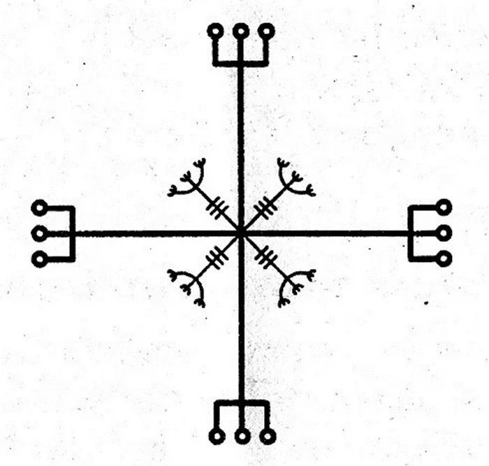 Agishjalm or the Helm of Terror is the concentration of invisible universe energy. From ancient manuscripts - My, Esoterics, Magic, Runes, Runic sims