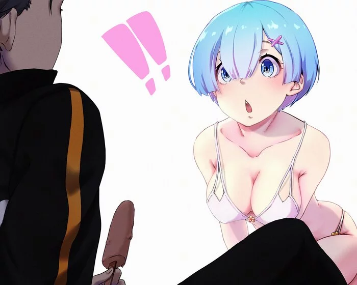 Ice cream - NSFW, Anime art, Anime, Re: Zero Kara, Rem (Re: Zero Kara)