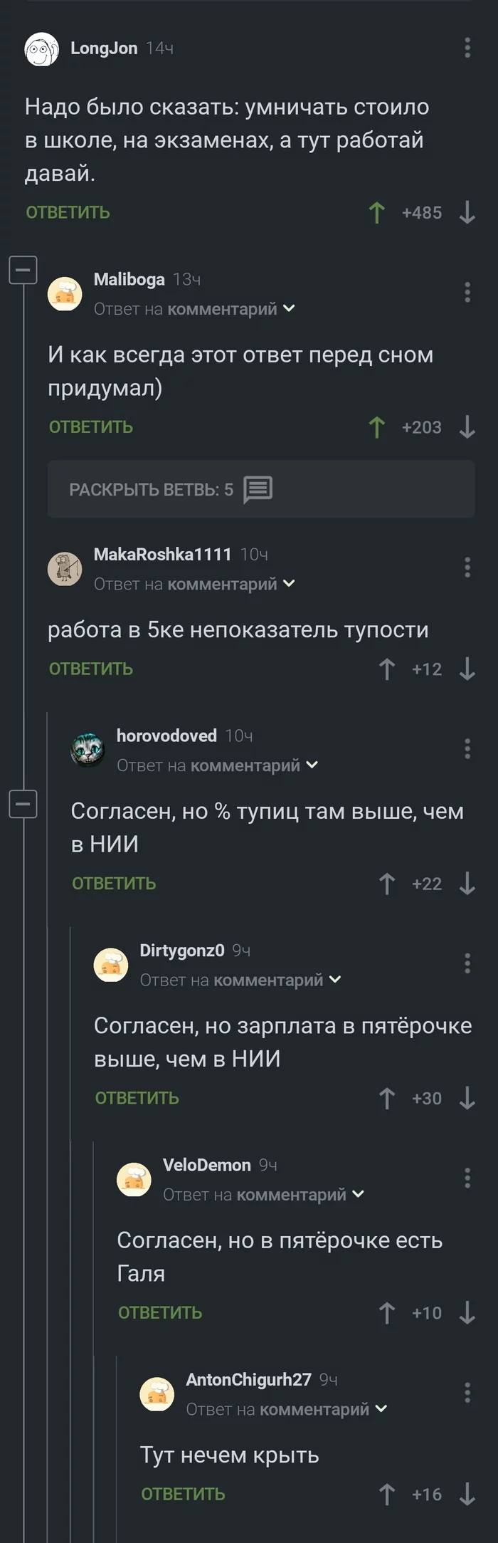 Ответ на хамство и немного о НИИ - Комментарии на Пикабу, Нии, Галина, Пятерочка, Хамство, Ответ, Длиннопост, Скриншот