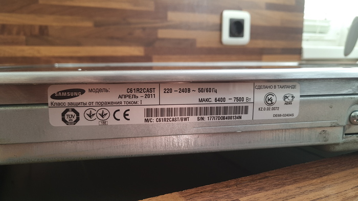 Зависла варочная поверхность