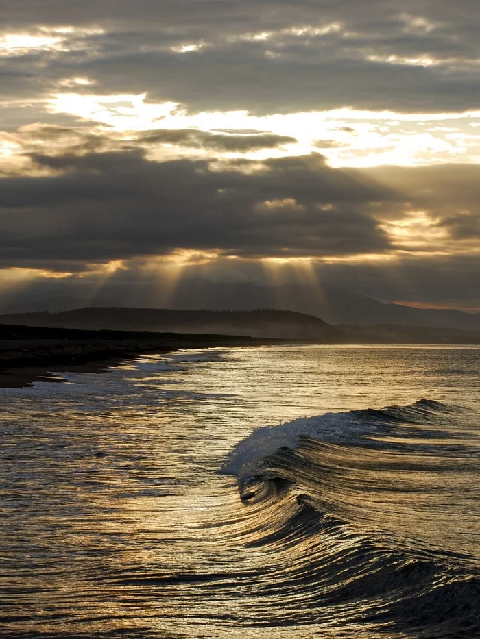 Sunny shower on Sakhalin - Sakhalin, Дальний Восток, Sunset, The sun, Landscape, Sea, beauty, Korsakov