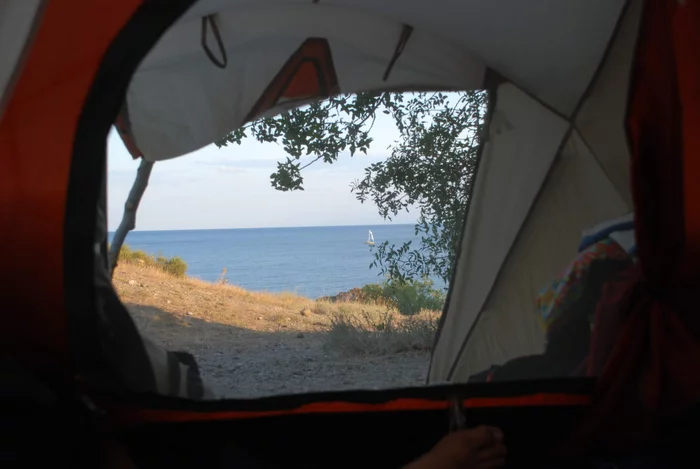 Reply to the post Views from the tent - My, Tent, Travels, Sea, Crimea, Tourism, Mount Cat, View, Reply to post, Longpost