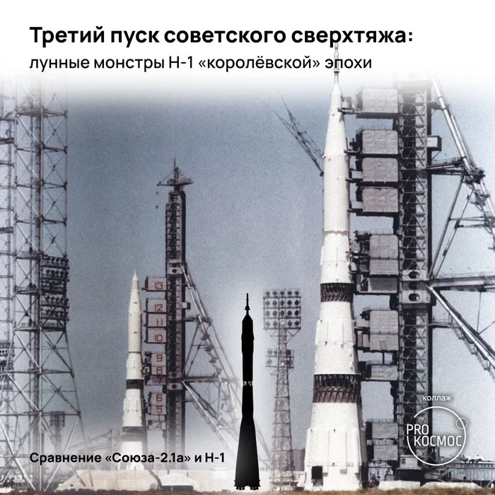 The third launch of the Soviet superheavy: lunar monsters N-1 of the royal era - My, Cosmonautics, Space, the USSR, Soviet Lunar Program, Longpost