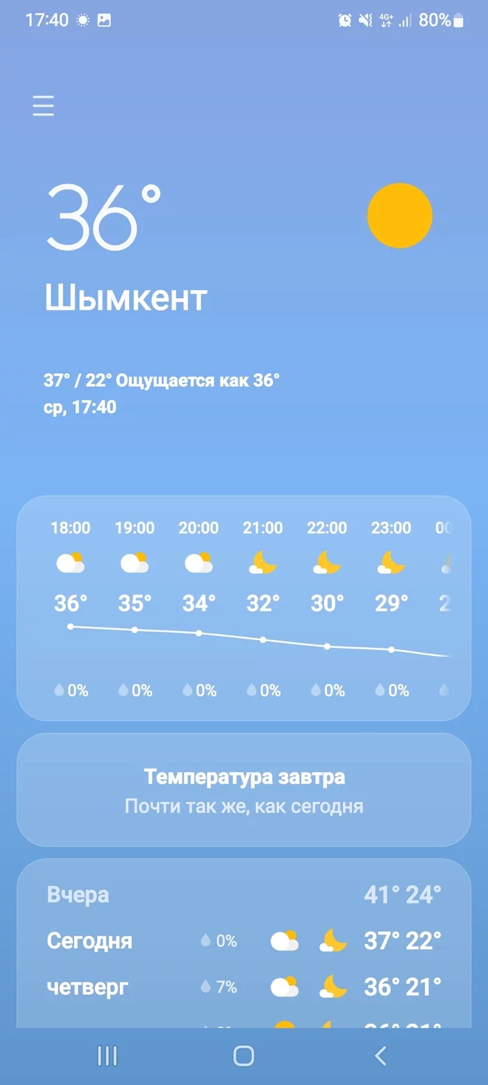 The heat has subsided today, what a thrill, you can immediately notice how it became cooler, and at night up to 23!!!! grace, hmmm))) - Heat, Hot, The sun, Cool, Pleasure, Longpost, Shymkent