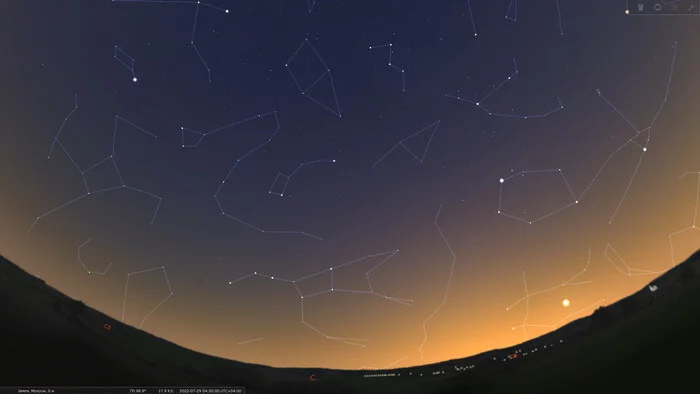 Night from 28 to 29 July 2022. New moon. Getting to know the circumpolar constellations (part 1) - My, Astronomy, Mercury, Venus, Mars, Jupiter, Saturn, Uranus, Constellations, New moon, Longpost