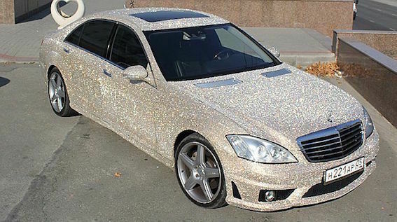 Car with rhinestones - My, Bride, Wedding, Auto, Mercedes, Swarovski, Car, Presents