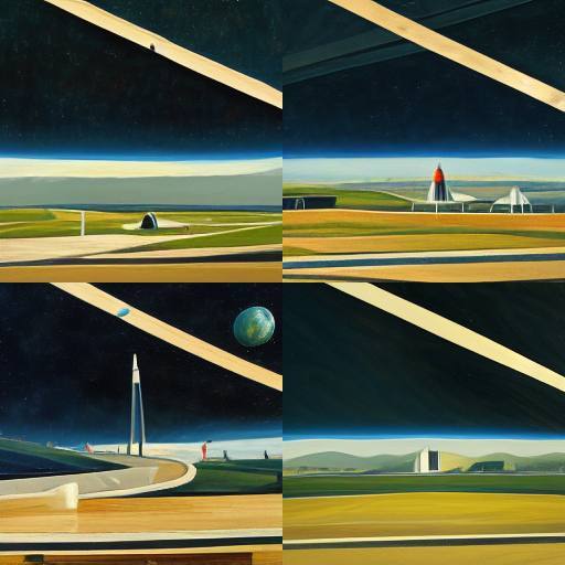 Space port in the style of American artist Edward Hopper - Artificial Intelligence, Edward Hopper, Art, Midjourney