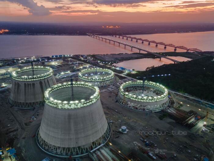 Rooppur nuclear power plant at dusk (Bangladesh) - nuclear power station, Rosatom, Nuclear power, Nuclear power, Bangladesh, Longpost, The photo