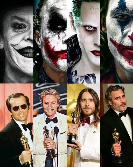 Play the Joker and get an Oscar?... - The photo, Joker, Oscar, Actors and actresses, Jack Nicholson, Heath Ledger, Jared Leto, Joaquin Phoenix