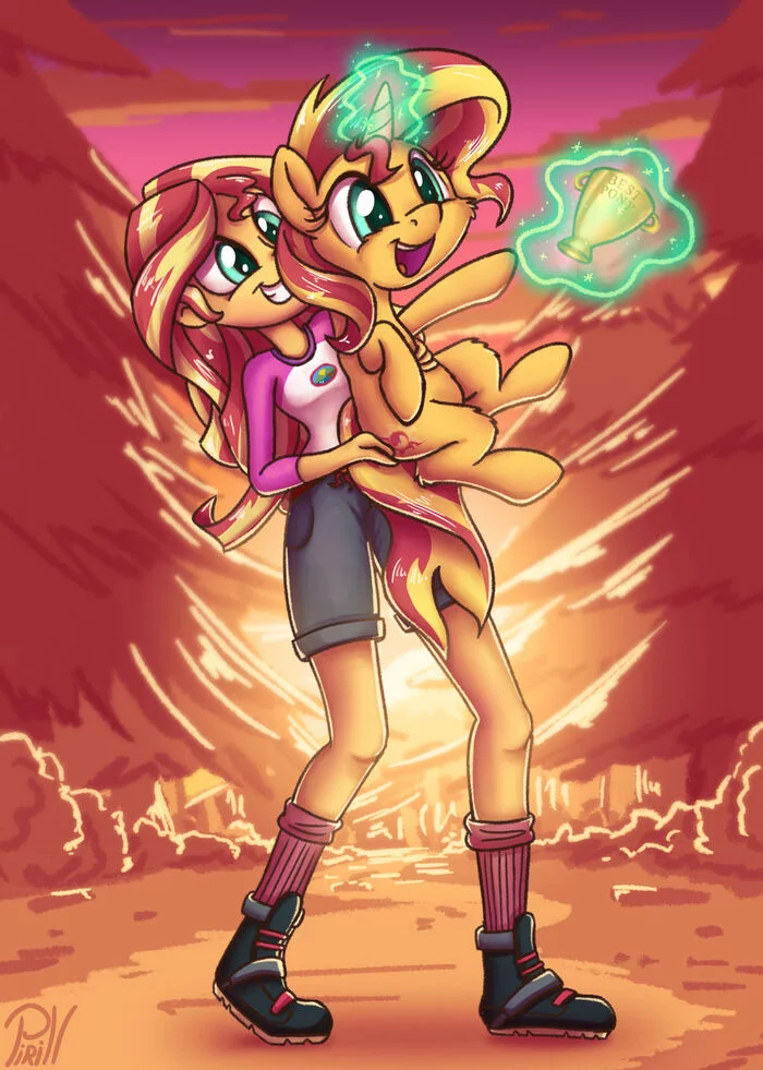 Honored Cup - My little pony, PonyArt, Sunset shimmer, Equestria girls, Humanization, Pirill-Poveniy