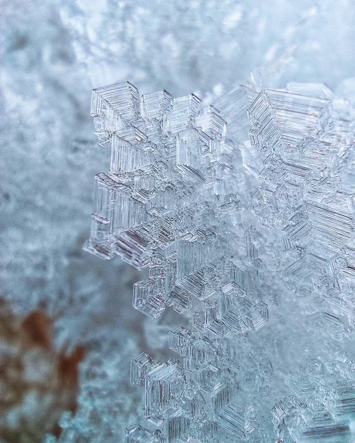 Snow crystals.Macro.Shot on Redmi Note 9S - My, Macro photography, Snow, The photo, beauty, Crystals, Longpost, Shuya, Mobile photography