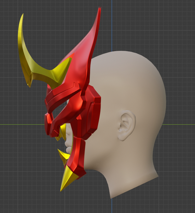 Oni Cyberdemon Mask - My, Cosplay, Blender, 3D modeling, 3D печать, 3D, Craft, 3D printer, Demon they, Cyberpunk, Longpost