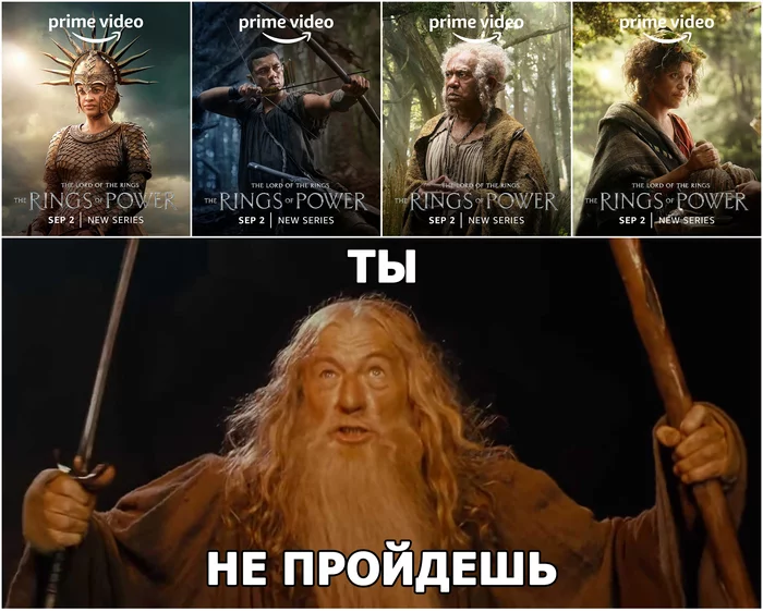 You will not pass! - My, Images, The photo, Screenshot, Memes, Picture with text, Movies, Serials, Lord of the Rings, Lord of the Rings: Rings of Power, Gandalf, You shall not pass