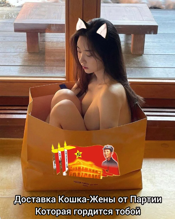 Response to the post You have a parcel! - NSFW, My, Girls, Nudity, Erotic, Asian, Memes, Humor, Reply to post, Picture with text
