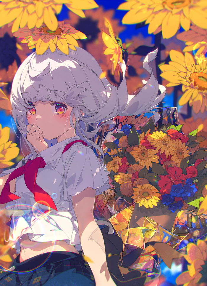Sunflowers , Anime Art, , , Ogipote, Original Character