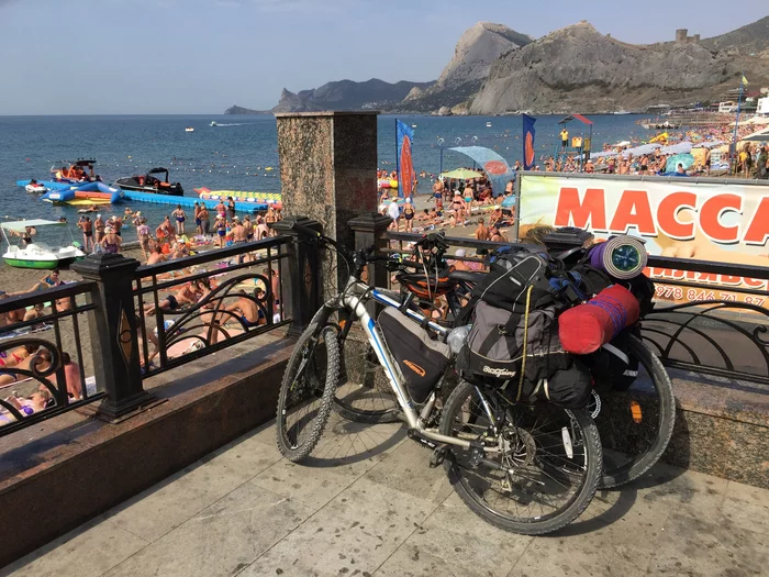 Zander - My, The photo, Crimea, A bike, Hike, The city of Sudak, Beach, The mountains