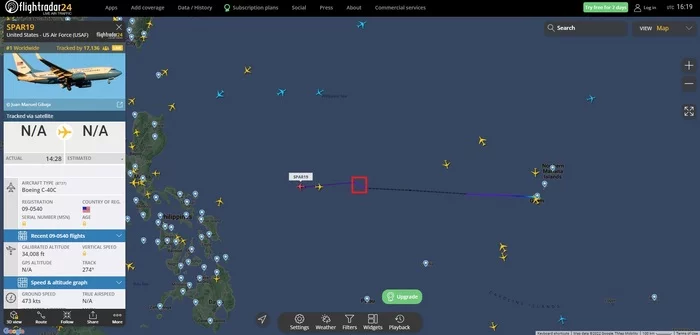 U-turn to Taiwan - Nancy Pelosi, Politics, USA, China, Flightradar24