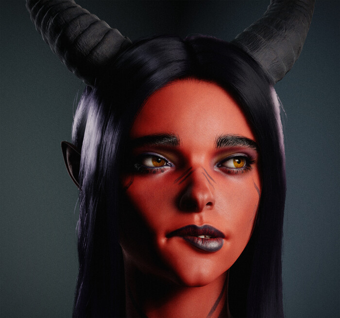 Demon Girl , ArtStation, , , , 3D, 