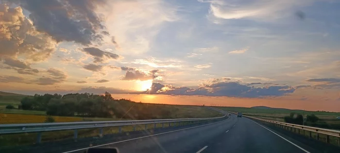 On the road - My, Xiaomi, Sunset, The photo, Road