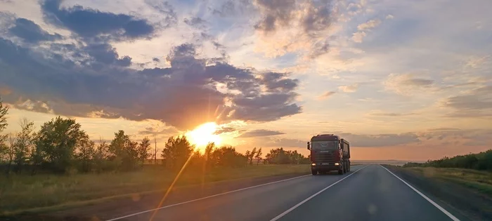 On the road - My, Xiaomi, Sunset, The photo, Road