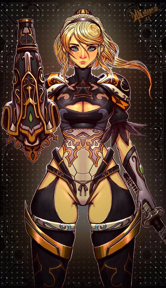 { 2B Metroid Automata } - Игры, Арт, Девушки, NIER Automata, Yorha unit No 2 type B, Metroid, Samus Aran, Кроссовер