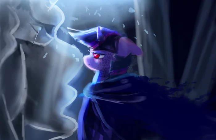 It was necessary? - My little pony, PonyArt, Twilight sparkle, Princess celestia, Aquagalaxy