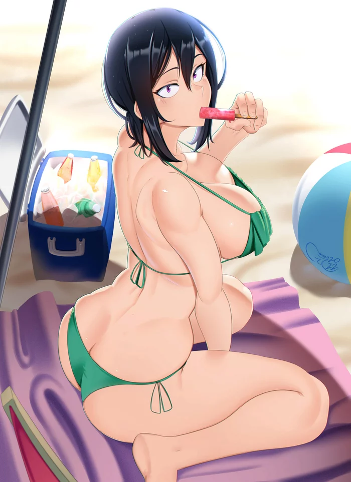 Hitomi-chan - NSFW, Hitomi-Chan wa Hito Mishiri, Anime art, Anime, Swimsuit