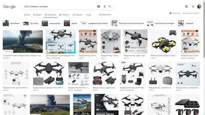 Continuation of the post “Ozon warehouse is on fire in the suburbs. Shooting from a copter» - Fire, Ozon, Warehouse, Подмосковье, Events, Incident, Advertising, Google, Images, Search queries, Peekaboo, Irony, Reply to post
