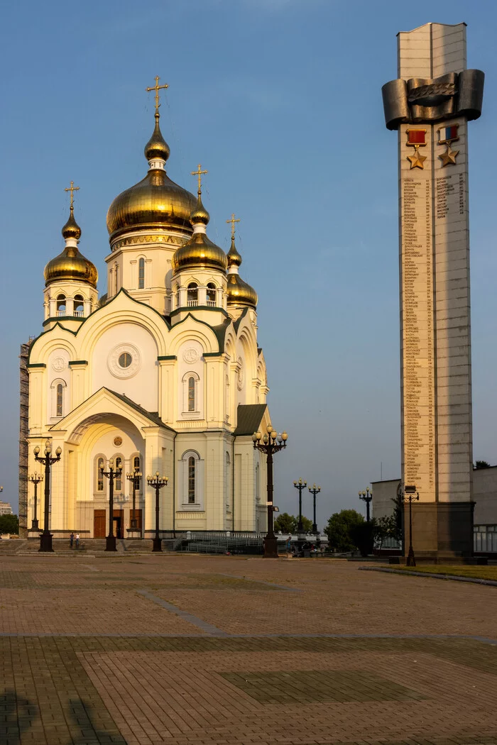 Spaso-Preobrazhensky Cathedral - My, Дальний Восток, sights, Temple, The photo, Khabarovsk, Khabarovsk region, Sunset, Canon, Town, Longpost