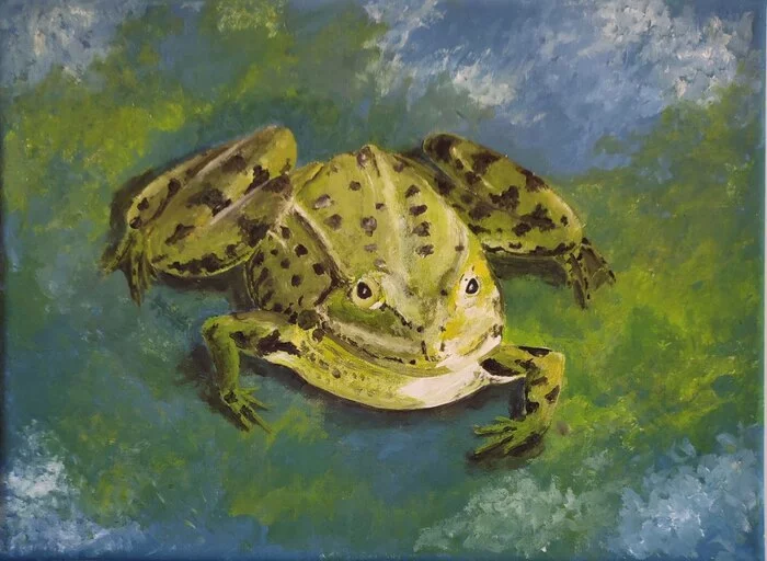 Perfect Summer - My, Frogs, Painting, Painting, Summer, Bathroom, Veranda, Longpost