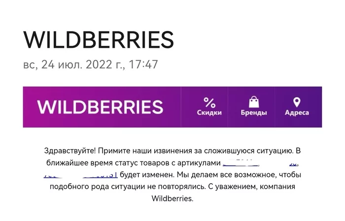 Reply to the post And again about WILDBERRIES - My, Wildberries, Online shopping, Purchase, Longpost, Sale, Reply to post